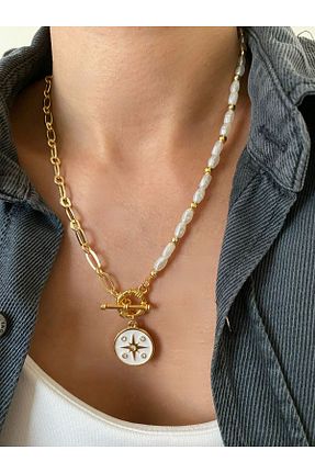 گردنبند جواهر طلائی زنانه روکش طلا MagicStone - کد 729590874