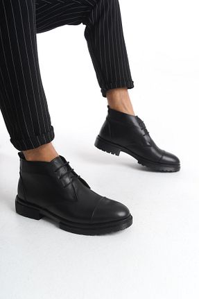 بوت / نیم بوت مشکی مردانه چرم خالص CZ London - کد 921089900