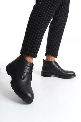 بوت / نیم بوت مشکی مردانه چرم خالص CZ London - کد 921089900