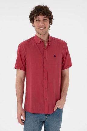 پیراهن زرشکی مردانه یقه پیراهنی U.S. Polo Assn. - کد 921097078