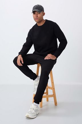 ست گرمکن مشکی مردانه پنبه ای TOMMY LIFE - کد 867243599