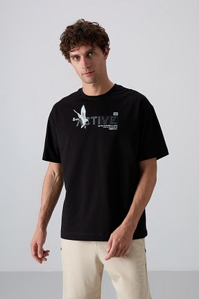 تیشرت مشکی مردانه رگولار TOMMY LIFE - کد 811892904