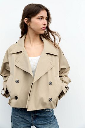 ترنچکت نباتی زنانه پنبه ای Pull & Bear - کد 906192973