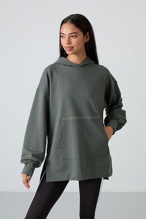 سوئیشرت سبز زنانه ساده TOMMY LIFE - کد 133093432