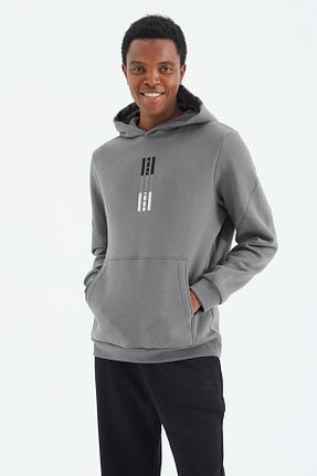 سوئیشرت طوسی مردانه نقش دار / کار شده TOMMY LIFE - کد 767523463