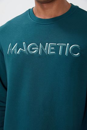 سوئیشرت آبی مردانه Slogan TOMMY LIFE - کد 143613060