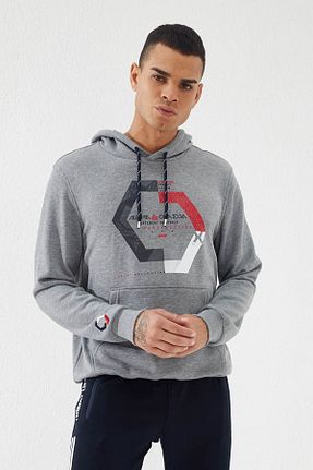 سوئیشرت طوسی مردانه هندسی TOMMY LIFE - کد 51755140