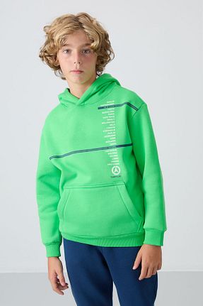 سوئیشرت سبز بچه گانه چاپی TOMMY LIFE - کد 852964607