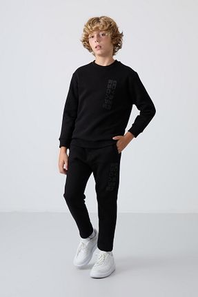 ست گرمکن مشکی بچه گانه پنبه ای TOMMY LIFE - کد 853885274