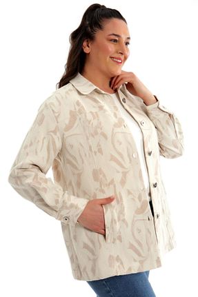 کت سایز بزرگ رنگی زنانه Pamuk Keten trend42plus - کد 810024999