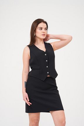 ست بالاتنه و پائین تنه مشکی زنانه بافتنی nisya - کد 921107367