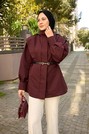 ترنچکت زرشکی زنانه LOCCO - کد 921140458