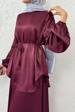 ست بالاتنه و پائین تنه حجاب زرشکی زنانه رگولار Salih Çelebi - کد 921129476