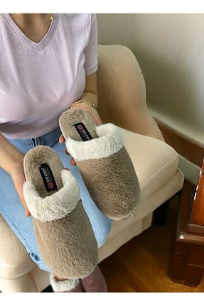 دمپائی خانگی قهوه ای زنانه پارچه ای Gezer - کد 861963628