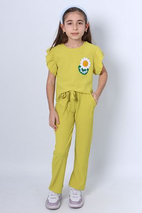 ست بالاتنه و پائین تنه سبز بچه گانه بافت HÇM - کد 921942269