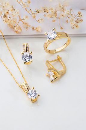 ست نقره طلائی زنانه زیرکن Else Silver - کد 49318631
