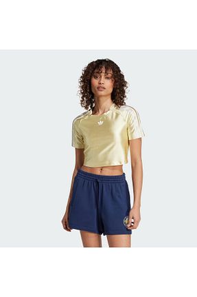 تیشرت اسپرت زرد زنانه رگولار adidas - کد 921144299