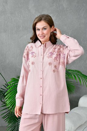 پیراهن صورتی زنانه اورسایز MVStore - کد 921141343