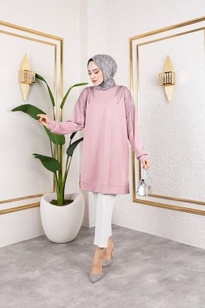 تونیک حجاب صورتی زنانه پنبه ای BY TÖDÜ - کد 921966358