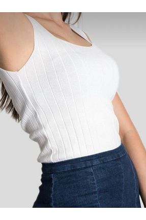 تیشرت سفید زنانه یقه هالتر luismorro - کد 834467080