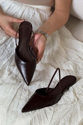 بابت قهوه ای زنانه چرم مصنوعی NİŞANTAŞI SHOES - کد 920759467