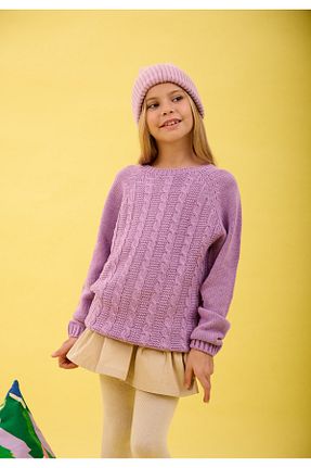 پلیور بنفش بچه گانه Saç Örgü Nisrakids - کد 788975409