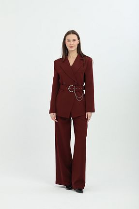 ست بالاتنه و پائین تنه زرشکی زنانه بافتنی Milamia - کد 921164630
