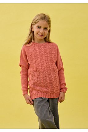 پلیور صورتی بچه گانه Saç Örgü Nisrakids - کد 788975413
