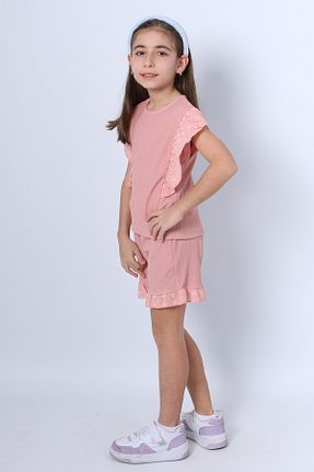 ست بالاتنه و پائین تنه صورتی بچه گانه بافتنی HÇM - کد 922022621