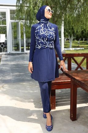 مایو حجاب سرمه ای زنانه ساده Remsa Mayo - کد 736413999