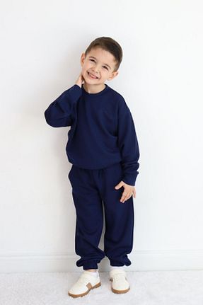 ست بالاتنه و پائین تنه سرمه ای بچه گانه بافت MiaBaby - کد 922023308