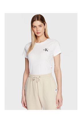 تیشرت صورتی زنانه یقه دوچرخه Calvin Klein - کد 922023206