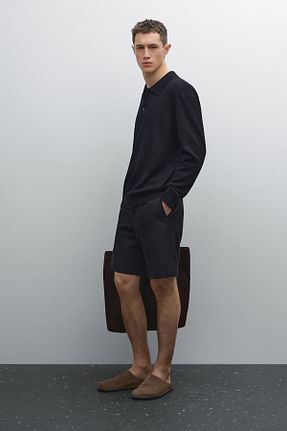 شلوارک و برمودا سرمه ای مردانه Straight Massimo Dutti - کد 905103088