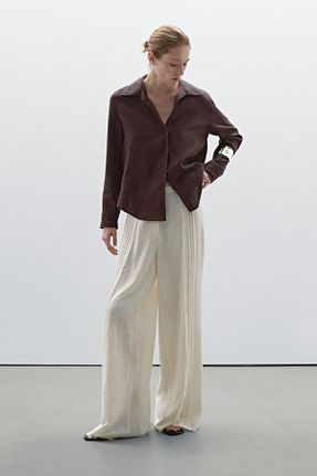 پیراهن قهوه ای زنانه رگولار Massimo Dutti - کد 917453063