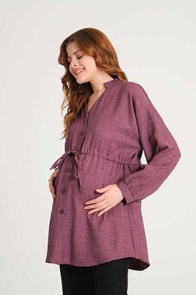 پیراهن بارداری بنفش زنانه اورسایز KATLİN MATERNİTY WEAR - کد 810630693