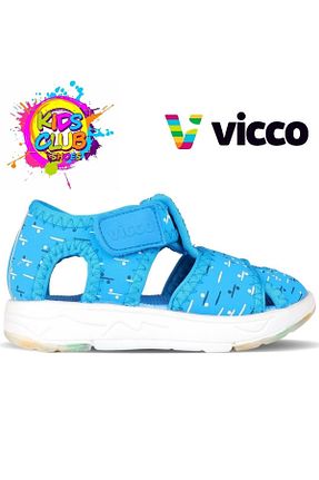 صندل آبی بچه گانه پاشنه تخت Vicco - کد 836272462
