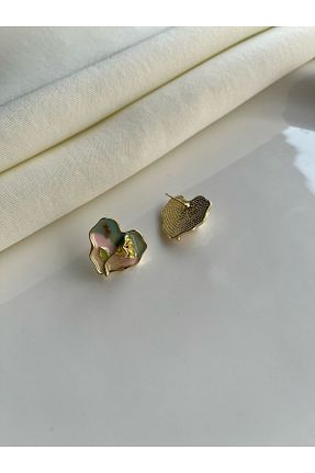 گوشواره جواهر رنگی روکش طلا Nilsu Jewellery Accessory - کد 921209568