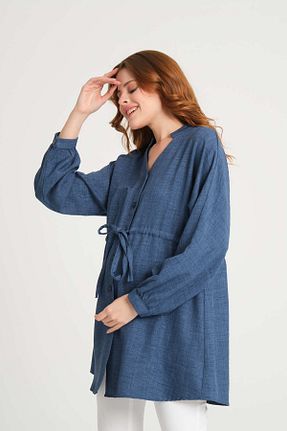 پیراهن بارداری آبی زنانه اورسایز KATLİN MATERNİTY WEAR - کد 810630691
