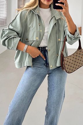 ترنچکت سبز زنانه پلی استر Suzi - کد 921222911