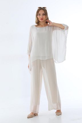 ست بالاتنه و پائین تنه بژ زنانه بافتنی Bohem Stil - کد 753436672