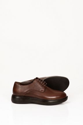 کفش کلاسیک قهوه ای مردانه چرم خالص SVMSHOES - کد 921229125