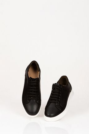 کفش اسنیکر مشکی مردانه چرم اصل SVMSHOES - کد 897356457
