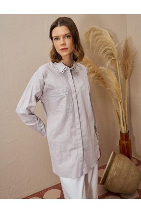 تونیک حجاب طوسی زنانه پنبه ای Kayra - کد 921254965