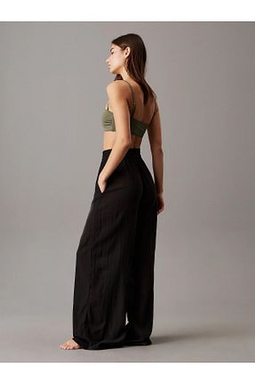 شلوار کرمگن مشکی زنانه پاچه گشاد Calvin Klein - کد 922081163