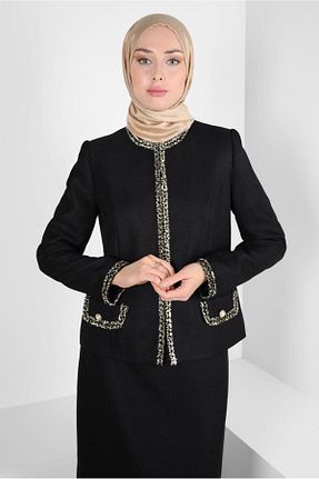 ست بالاتنه و پائین تنه حجاب مشکی زنانه رگولار Alvina - کد 794076416