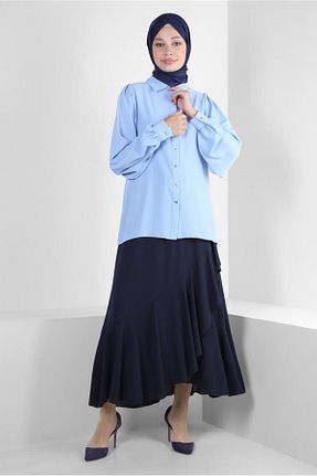 بلوز حجاب آبی زنانه رگولار Alvina - کد 801695490