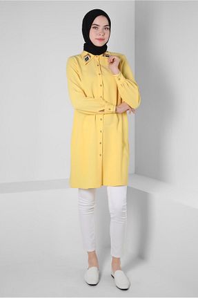 تونیک حجاب زرد زنانه پلی استر Alvina - کد 799160881