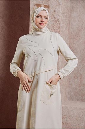 لباس حجاب بژ زنانه رگولار Alvina - کد 833409291