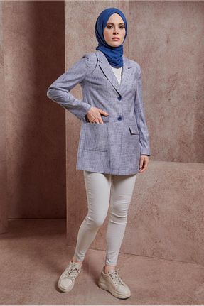 کت حجاب سرمه ای زنانه رگولار Alvina - کد 817982434