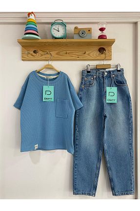 ست بالاتنه و پائین تنه آبی زنانه جین Defy Kids - کد 921262469